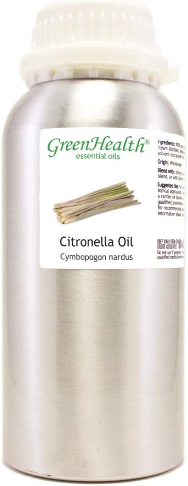 2 Bottles - 16 fl oz Citronella Essential Oil (100% Pure & Uncut), Aluminum Bottle - GreenHealth - Bloomnest