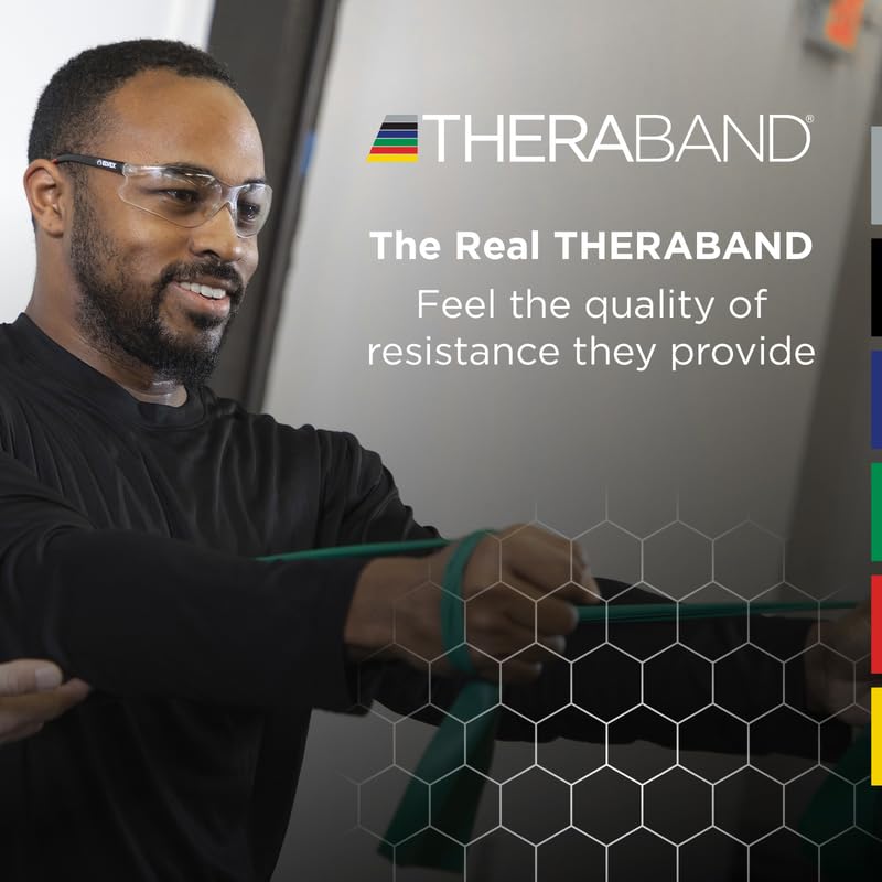 THERABAND Resistance Bands, 6 Yard Roll Professional Latex Elastic Band For Upper & Lower Body, Core Exercise, Physical Therapy, Pilates, Home Workouts, Rehab, Silver, Super Heavy, Level 7