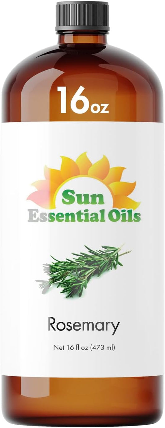 Sun Essential Oils - 16 oz Rosemary Essential Oil for Hair Growth, Skin, Scalp - Drops for Diffuser, Humidifier & Aromatherapy Massage - DIY Candle, Lotion & Shampoo Making - Help Sleep - Bloomnest