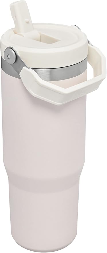 Stanley IceFlow Flip Straw Tumbler with Handle 30 oz | Twist On Lid and Flip Up Straw | Leak Resistant Water Bottle | Insulated Stainless Steel |BPA-Free | Rose Quartz - Bloomnest