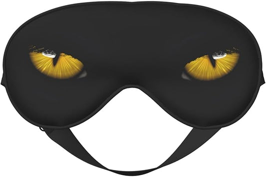 Yellow Eyeballs in Dark Sleeping Eye Mask Eye Mask for Sleeping Soft Comfort Eye Shade Blackout Eye Cover for Deep Rest Travel Nap Meditation - Bloomnest
