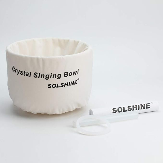 SOLSHINE Crystal Singing Bowl B Note 440HZ 8 inch Crown Chakras Crystal Striker and O-ring included, Meditation Sound Bath Sound Healing Chakra Singing Bowl - Bloomnest