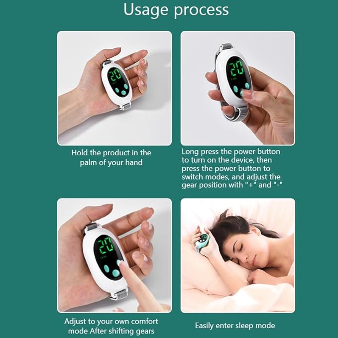 Anxiety Relief Device - Handheld Sleep Aid with Low-Frequency Pulse, Portable Microcurrent Therapy for Insomnia & Stress Relief, USB Rechargeable (White, 1Pcs) Bloomnest