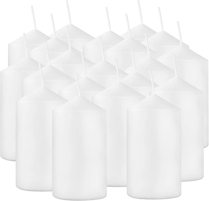 20-Piece White Taper Candles (2x4 inches) | Unscented, Dripless & Smokeless | Clean-Burning Dinner Candles for Weddings, Parties, Dinner Table Decor, Home Dining, Church Ceremonies & Celebrations - Bloomnest