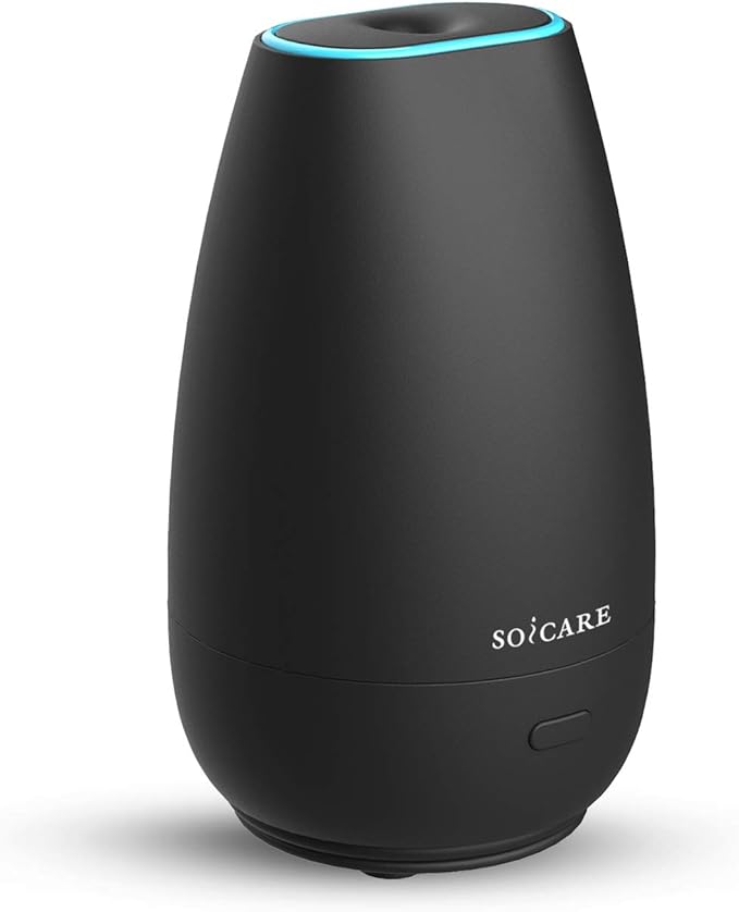 SOICARE Car Diffuser for Essential Oils, Small Portable Car Essential Oil Diffuser with Built-in USB Cable, Mini Aromatherapy Air Scent Humidifier Diffuser for Travel/Office/Home (Elegant Black) - Bloomnest