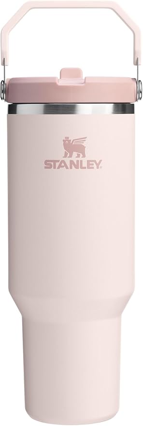 STANLEY IceFlow 2.0 Flip Straw Tumbler with Handle 40 oz | Twist On Lid and Flip Up Straw | Leak Resistant Water Bottle | Insulated Stainless Steel | BPA-Free | Rose Quartz - Bloomnest