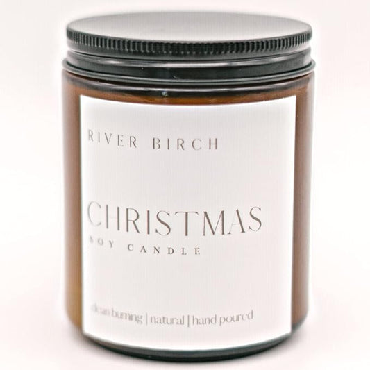 River Birch Candles Christmas Scented Candle | Premium, All-Natural, Non-Toxic, Soy Amber Jar Candles | 8.5oz 40 Hr Burn Time | Cozy Relaxing Gifts for Home - Bloomnest