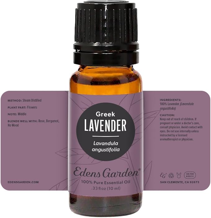 Edens Garden Lavender- Greek Essential Oil- 100% Pure Premium Grade, Undiluted, Natural, Therapeutic, Aromatherapy, The Best for Diffuser, Face, Hair, Kid Safe 10 ml (.33 fl oz) EdensGarden