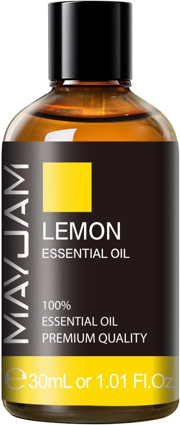 Lemon Essential Oil 30ML/1.01FL.OZ, MAYJAM Premium Lemon Oil Essential Oils with Glass Dropper, Great for Aromatherapy Diffuser and Candle Soap Making - Bloomnest