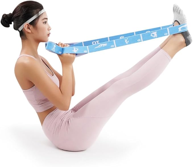 Multi-Functional Slimming Resistance Bands Yoga Straps Elastic Stretching Band 10/12 Loops for Pilates, Latin Training, Dance, Gymnastics, Fitness, Ballet and Physical Therapy - Bloomnest