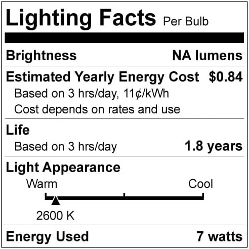 Sunlite 01280 7C7 Incandescent Bulb, 7 Watt, Candelabra E12 Base, C7 Small Night Light, Colored Bulb, Clear, 25 Count - Bloomnest