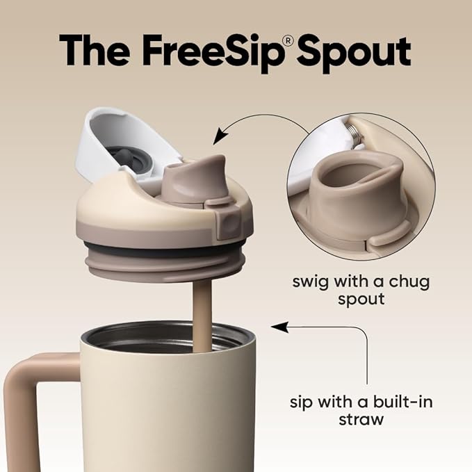 Owala FreeSip Tumbler - Stainless Steel - 30-oz. - Tan (Lightly Toasted) Owala