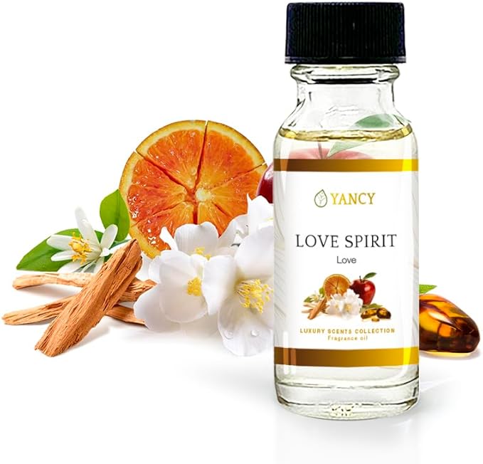YANCY Love Spirit Luxury Collection Fragrance Oil (1/2 oz), Romantic and Airy Floral Scent, Ideal for Diffusers, Oil Burners & Aroma Lamps, Lighthearted Aroma for Loving Spaces YancySpa