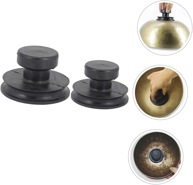 Toyvian Singing Bowl Suction Cups 2-Pack Rubber Handles for Secure Nepali Sound Bowl Lifting Meditation Accessories - Bloomnest