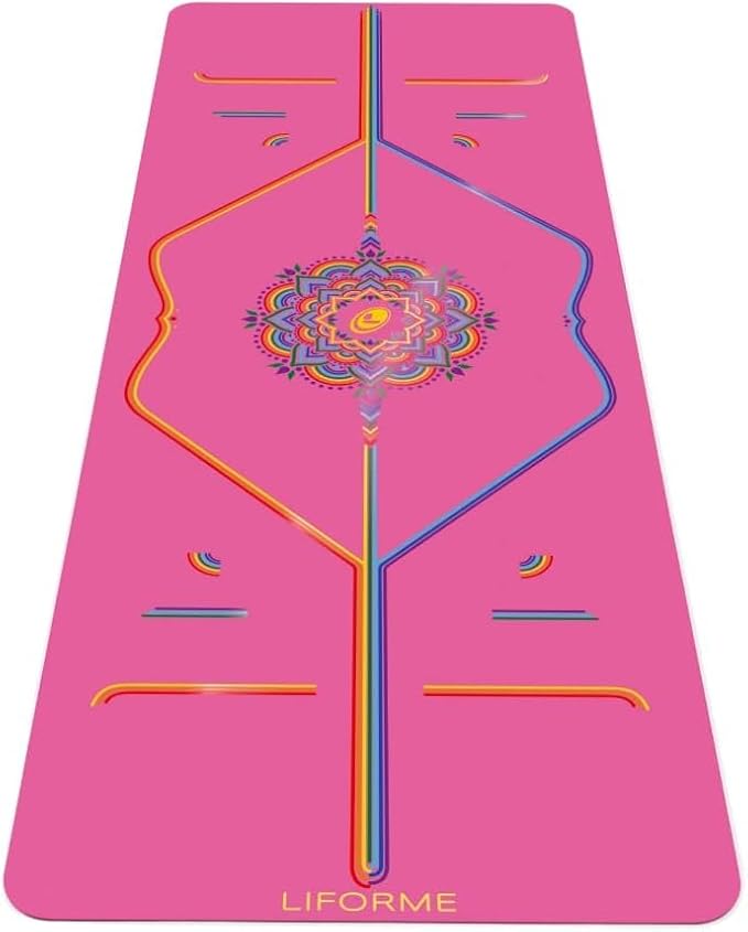 Liforme Travel Yoga mat – Patented Alignment System, Warrior-Like Grip, Non-Slip, Eco-Friendly, Ultra-Lightweight and Sweat Resistant, Made with Natural Rubber