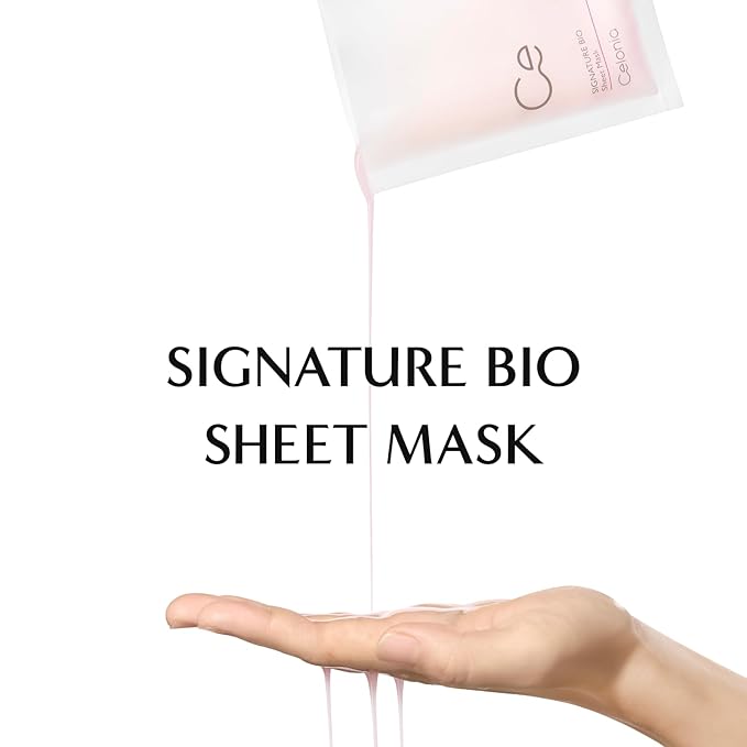 CELONIA Signature Bio Facial Sheet Mask, Stem Cell Deep Hydrating Face Mask, Anti Aging Treatment For Healthy Glowing Skin, Minimize Pores, Reduce Fine Line, Boost elasticity, Correct Redness 5 Count - Bloomnest