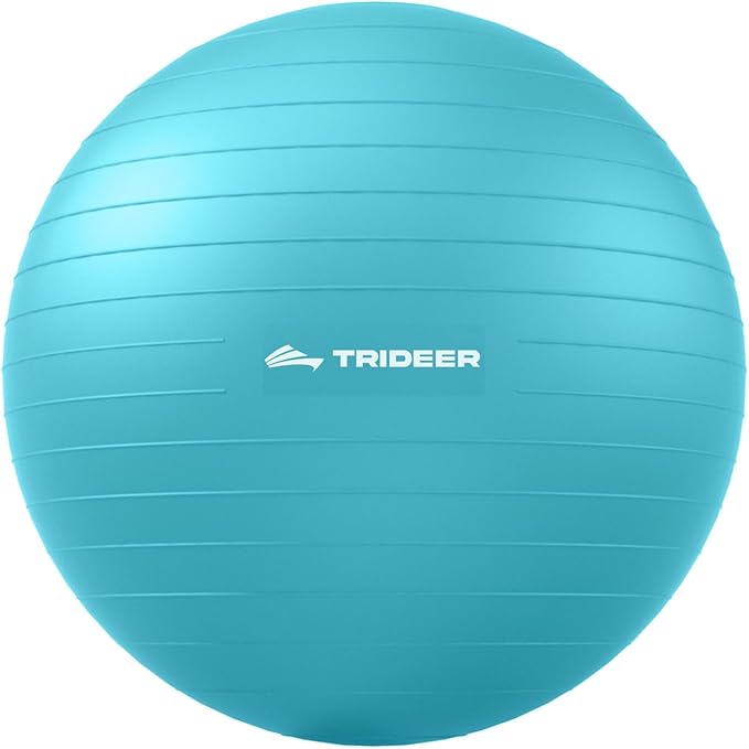 Trideer Exercise Ball for Yoga, Pilates & Fitness – Stability Ball Equipment for Home Gym & Office Chair, Core & Balance Training Accessories, Physical Therapy Equipment, Quick Pump Included, 5 Sizes - Bloomnest