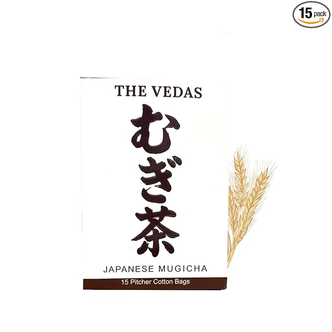 The Vedas Japanese Mugicha Iced Barley Tea | 100 cups of tea / 507 oz tea | Premium Natural Roasted Barley Grain - Mild Baking Type - Non-GMO - Caffeine-free - Damai Cha - Digestion Support & Rich in Nutrition| Iced Coffe Without Coffee | 15 Pitcher Co... - Bloomnest