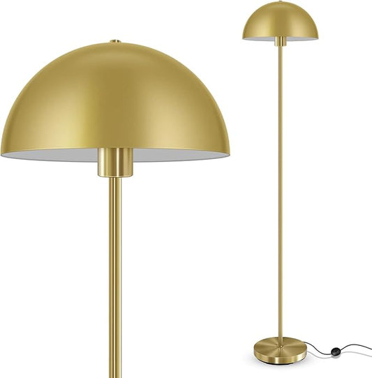 Industrial Floor Lamp, Brass Gold Floor Lamp for Living Room, 66Inch Tall Modern Standing Lamp, Stand Up Lamp with Metal Dome Shade, Mid Century Corner Reading Lamp for Bedroom Office Nursery, NO BULB - Bloomnest