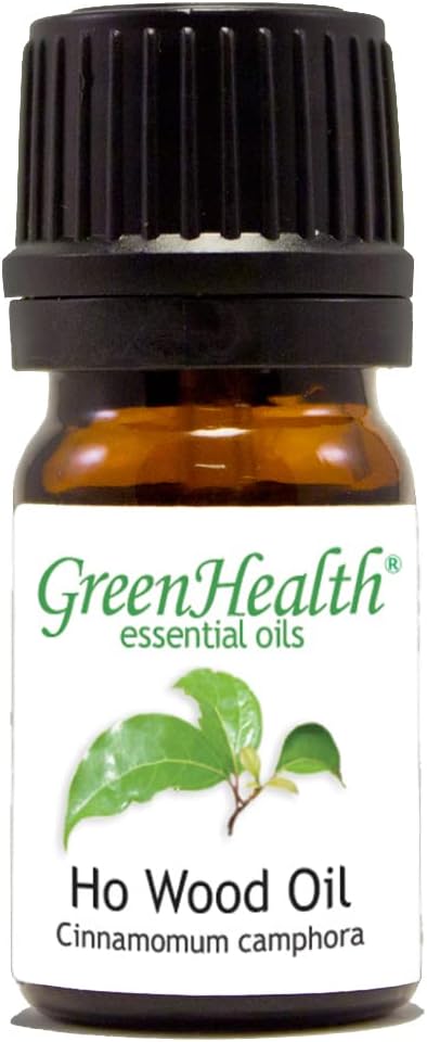 Ho Wood Essential Oil - 5 ml - 100% Pure & Natural - Amber Glass Bottle w/Euro Dropper - GreenHealth Greenals