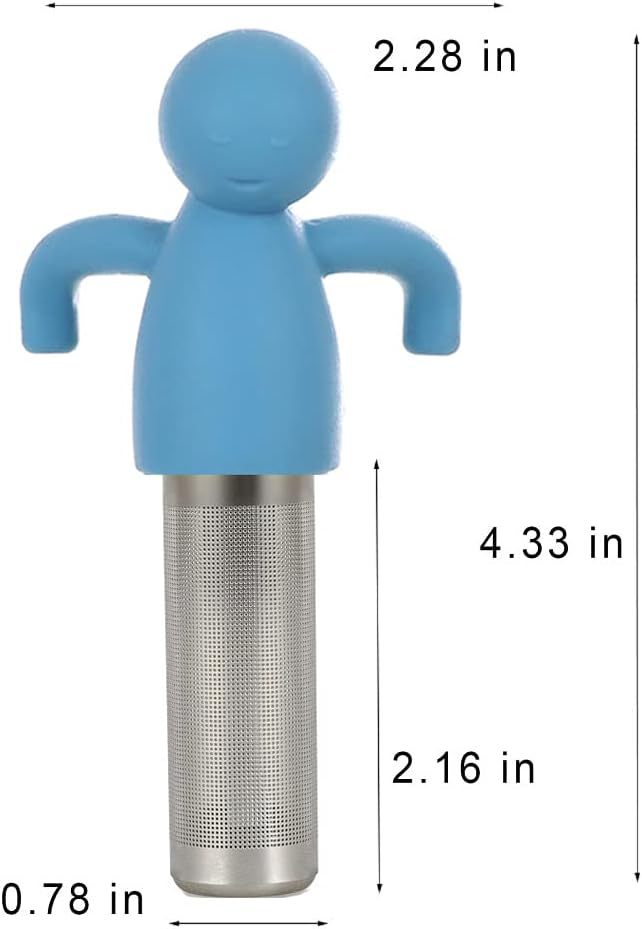 Leden Tea Infuser Cute Tea Strainer for Loose Tea Fine Mesh Stainless Steel Tea Ball Steeper & Diffuser with Silicone Lid for Tea Cup & Mug, with Cleaning Brush Blue - Bloomnest