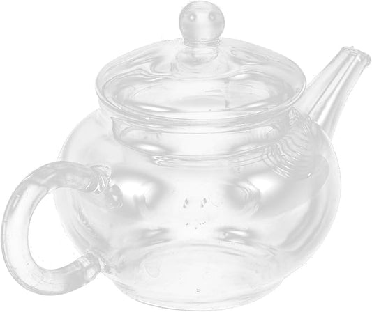 BESPORTBLE Heat Resistant Glass Tea Pitcher with Mesh Strainer Clear Small Teapot for Flower and Fruit Tea Comfortable Handle for Women and Housewarming Parties
