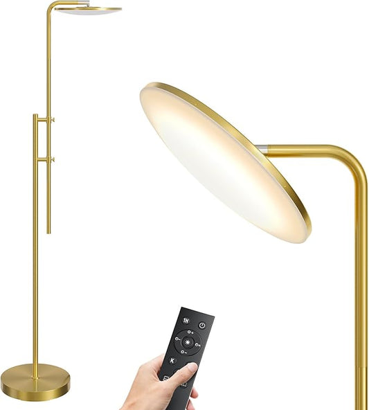 SUNMORY 32W/3000LM Floor Lamps, Super Bright LED Standing Lamp with Remote Control, Adjustable Tall Lamp with 350°Rotating Head, Modern Dimmable Torchiere Corner Lamp for Living Room, Bedroom, Office - Bloomnest