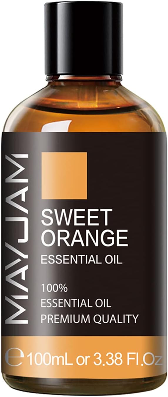 Sweet Orange Essential Oil, MAYJAM 100ml Premium Quality Sweet Orange Oil with Glass Dropper, Huge 3.38fl. oz, Perfect for Aromatherapy and Relaxation - Bloomnest