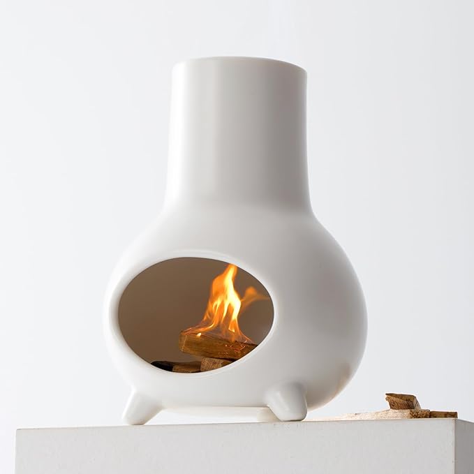 Palo Santo Holder, Handmade Ceramics Incense Burner, Smudge Bowl for Meditation Yoga, Chimeneas Incense Holder, Incense Burner Zen Home Decor (White) IVWOXO