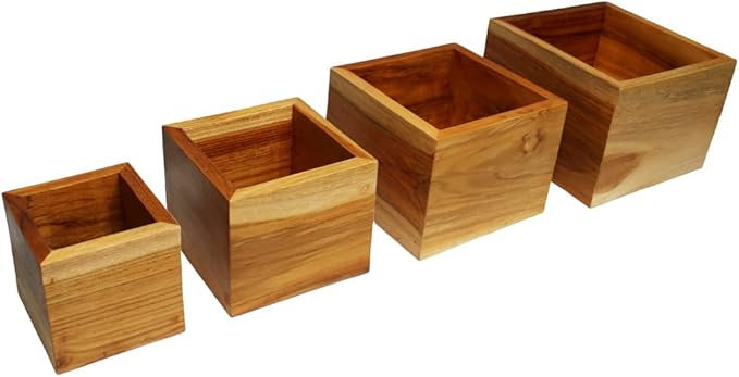 EcoDecors 29 Inch Bath Tub Tray Wood and Eleganto 4 Piece Teak Bathroom Nesting Amenities Set Bundle - Bloomnest