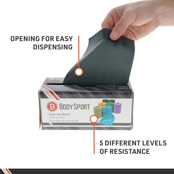 BodySport® Exercise Band, 5 in. x 6 yd. - Professional Resistance Bands for Home Fitness & Gym Exercises - Workout & Rehab Equipment - Bloomnest
