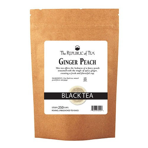 The Republic of Tea - Ginger Peach Black Tea, 250 Tea Bags, Premium Ingredients, Gourmet Longevity Tea - Bloomnest