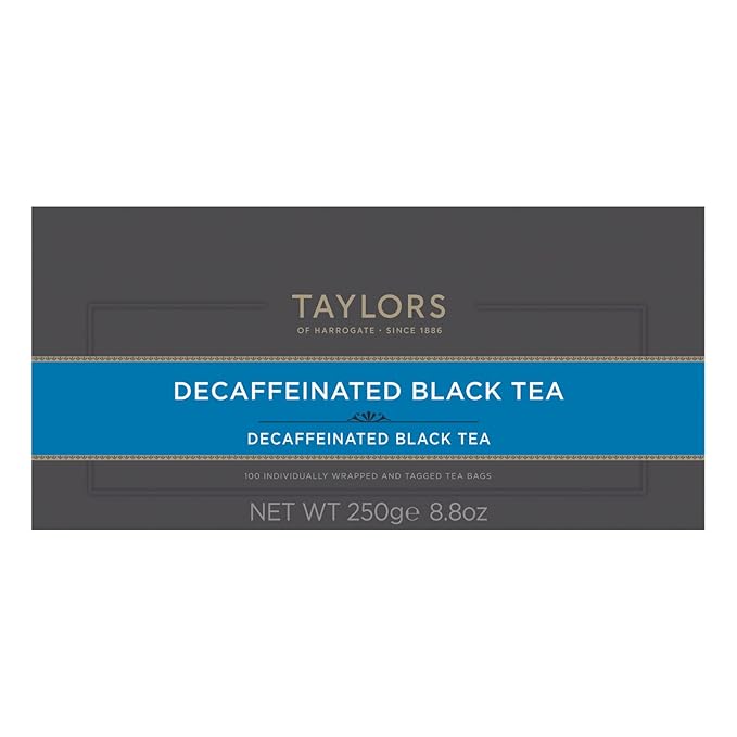 Taylors of Harrogate Decaffeinated Breakfast, Black Tea, Individually Wrapped Bags, 100 Count (Pack of 1), Rich, Bright & Balanced, Decaffeinated, Enjoy Hot or Iced, 100 Teabags - Bloomnest