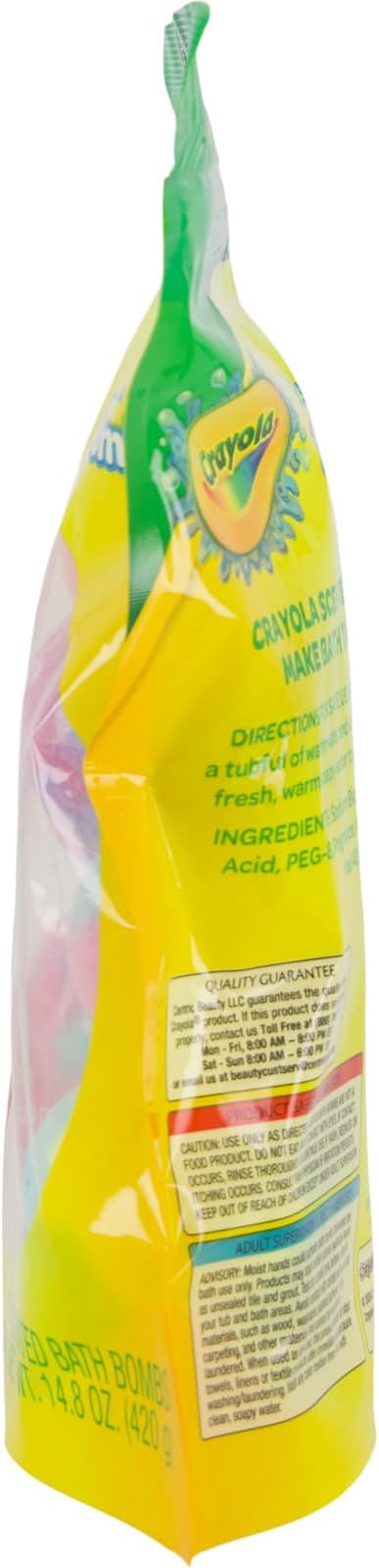 Crayola Colorful Scented Bath Bombs for Kids, Color You Bath Non-Toxic Bathbomb Fizzies for Boys Girls Holiday Stocking Stuffer, Grape Jam, Laser Lemon, Cotton Candy, & Bubble Gum Scents (Pack of 2) - Bloomnest