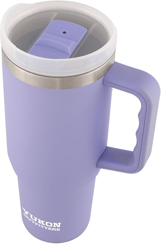 Yukon Outfitters Fit Forty 40oz Double Wall Vacuum Insulated Stainless Steel Tumbler with Reusable Straw & Ergonomic Handle | For Hot or Cold Beverage, Lavender - Bloomnest