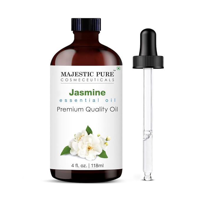 Majestic Pure Jasmine Essential Oil with Glass Dropper - Huge 4 Fl Oz - 100% Pure and Natural Jasmine Oil - Premium Grade Essential Oils for Diffuser, Aromatherapy, Soap and Candle Making - Bloomnest
