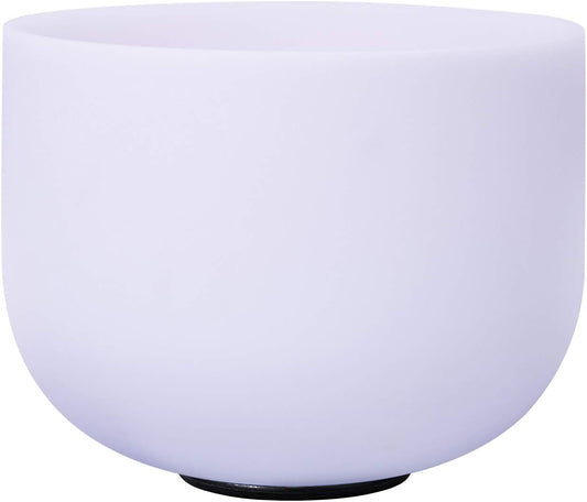 ENERGYSOUND 432Hz F Heart Chakra Frosted Quartz Crystal Singing Bowl 10" sound healing mallet &O-ring included