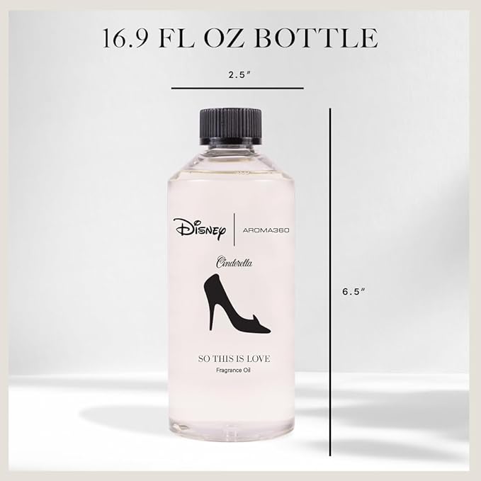 Aroma360 x Disney | So This is Love Oil Blend | Disney Princess Cinderella Luxury Essential Diffuser Oil | Aromatherapy Scent Diffuser Oil | Pear, Jasmine and Patchouli 16.9 fl oz, 500 mL - Bloomnest