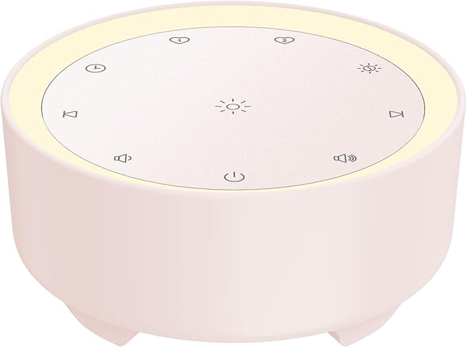 Kipcush Sound Machine & Night Light for Adults, Baby, Kids. White Noise Machine with 20 Soothing Sleep Sounds. Small Size & Portable Design for Bedroom, Office, Travel. Favorites Buttons, Timer（Pink） - Bloomnest