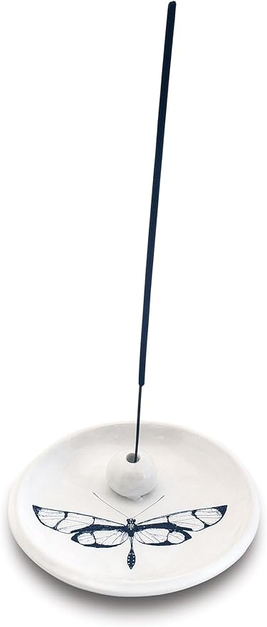 Skeem Citronella Incense Holder - Ceramic Incense Burner for Incense Sticks (Holds Up to 3-Sticks) - Simple and Sturdy Ash Catcher, Perfect for Outdoor Use - Bloomnest