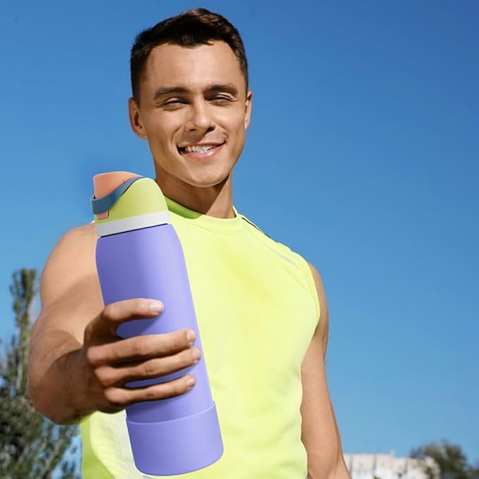 2PCS Silicone Water Bottle Boot, Compatible with Owala 24oz 32oz 40oz, Protective Anti-Scratch & Anti-Dent No Noise Sleeve Cover for FreeSip/Twist/Flip Water Bottles (Retro Boardwalk, 32oz) BKBY