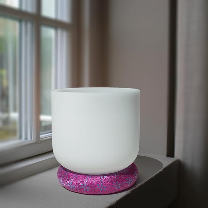 Singing Bowl Cushion 8 Inch for Tibetan Singing Bowls, Handmade Silk Brocade Round Cushion Pillow for Sound Healing and Crystal Sound Bowls Accessories(8 Inch,DeepMagenta) - Bloomnest