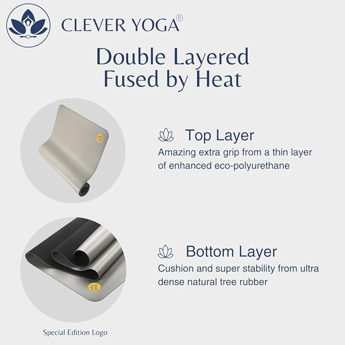 Clever Yoga Liquid Balance Thick Yoga Mat - Pro Exercise Yoga Mat with Non-Slip Surface for Home Gym, Earth-Friendly & Recyclable Pilates and Workout Pad Women & Men, 4.5 mm - Bloomnest