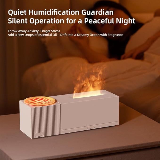 Essential Oil Diffuser, Ripple Projection Vibe Flame Oil Diffuser - Aromatherapy Aroma Humidifier, Upgrade 7 Flame Colors Noiseless 150ml Remote - Perfect for Bedroom Home Office (Ripple Black) - Bloomnest