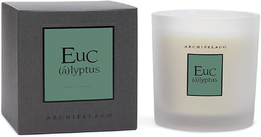 Archipelago Botanicals Hand-Poured Soy Wax Blend Scented Candle with Fragrance Oils, Lead-Free Cotton Wicks, Glass Candle Jar with Gift Box, Burns Approx. 60 Hours, Eucalyptus, 10 Oz. - Bloomnest