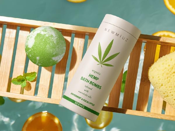 Organic Hemp Bath Bombs Infused Peppermint Eucalyptus Essential Oil Luxurious Bath Essentials Gifts for Dry Skin Immerse Yourself in A Blissful Spa - Bloomnest
