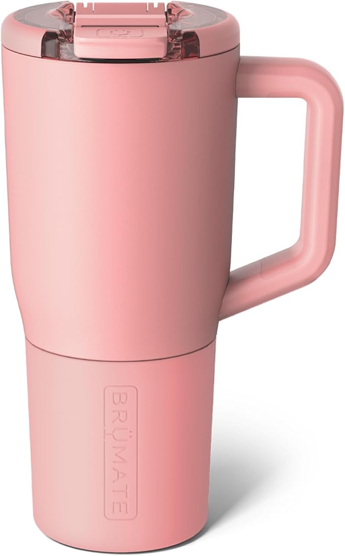 BrüMate Müv - 25oz 100% Leak Proof Insulated Coffee Mug with Handle & Lid - Stainless Steel Coffee Travel Mug - Double Walled Coffee Cup (Guava) - Bloomnest