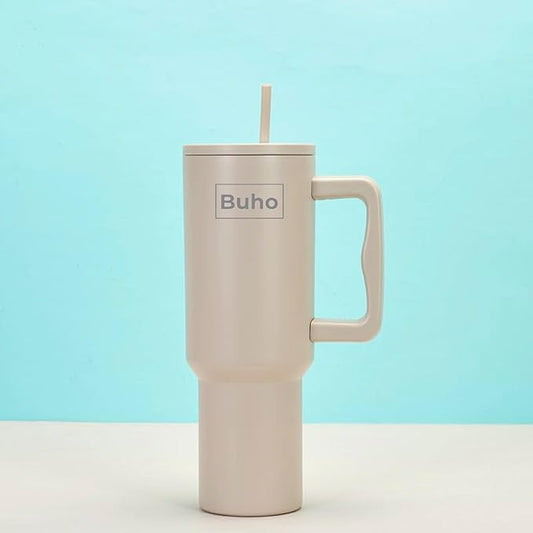 Outdoor Tumbler, 40 oz, Double-Wall Insulated, Ergonomic Handle with Lid Straw (Mist Gray) - Bloomnest