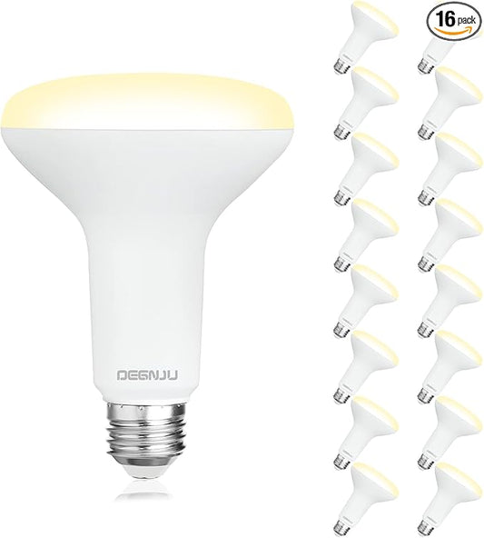 16 Pack BR30 LED Bulb, Dimmable Indoor Flood Lights 7W Equivalent 65W 2700K Soft White, CRI80, 650 LM, E26 Base, 15000 Lifetime Hours, Interior Energy Saving Recessed Light Bulb, Flicker-Free - Bloomnest