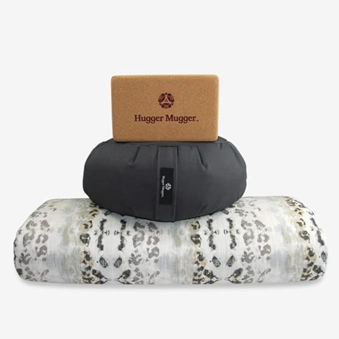 Hugger Mugger Zafu Meditation Cushion - Support in Cross-Legged Sitting, Buckwheat Filled, Durable Fabric, Convenient Handle, Handmade in USA